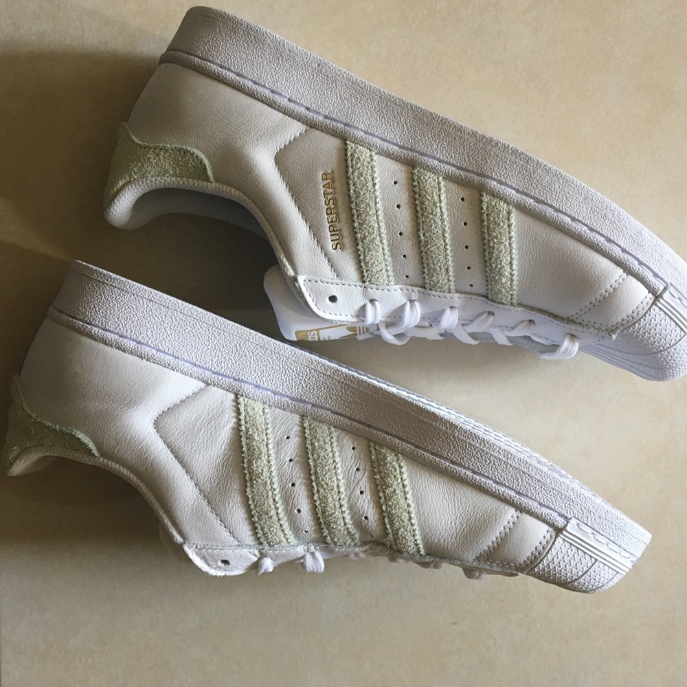 Adidas Superstar White/Light Mint Green